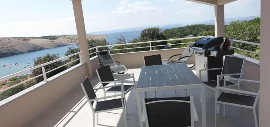 Villa Gehl in Lopar mit Pool, Terrassen und Umgebung